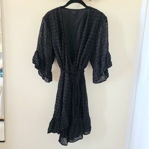 AllSaints Marlowe Ette Dress - UK 12 / US 8 - Black